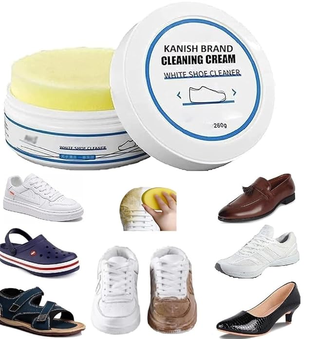 Shoes Cleaning Cream with Sponge