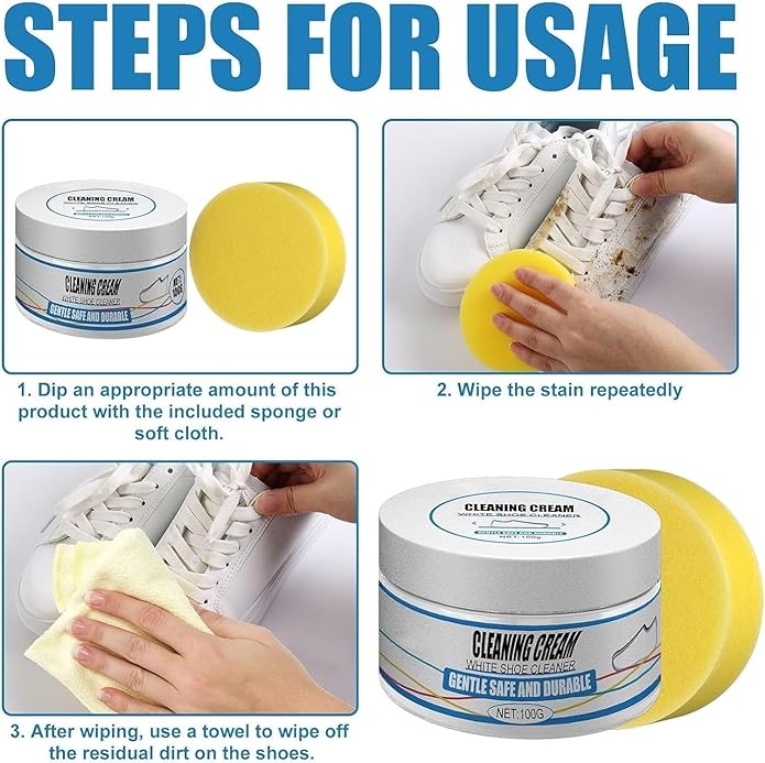 Shoes Cleaning Cream with Sponge